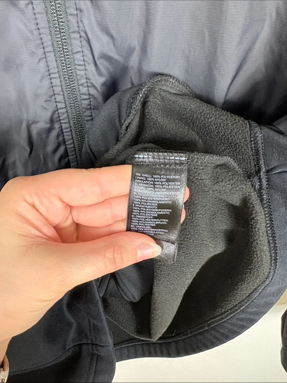 The North Face Men’s Full Zip Jacket Black Size Large Fleece Lined Windbreaker